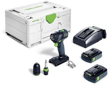 Festool txs 18 c 3,0-plus | accu schroefboormachine 18v in sys3 m 187 (2x 3.0ah accu + tcl 6 snellader) - 576895