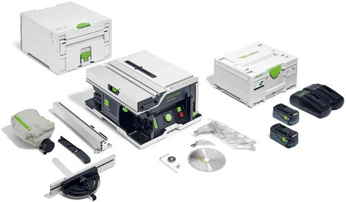 Afbeelding laden in galerijviewer, Festool csc sys 50 ebi-plus | accu tafelcirkelzaag 2x18v in systainer (2x 5.0ah accu + tcl 6 duo snellader) - 577374
