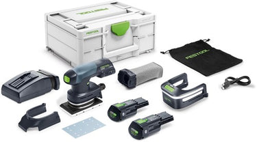 Festool rtsc 400 3.0 i-plus | accu vlakschuurmachine 18v in systainer (2x 3.0ah accu + tcl 6 snellader) - 578931