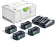 Festool sys 18v 4xhp5,0 tcl6duo energie-set - 578681