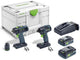 Festool tid 18 hpc 4,0-set t18 combiset | tid 18 accu slagschroevendraaier + t18+3 accuboormachine | 18v | 4,0ah li-ion - 577244