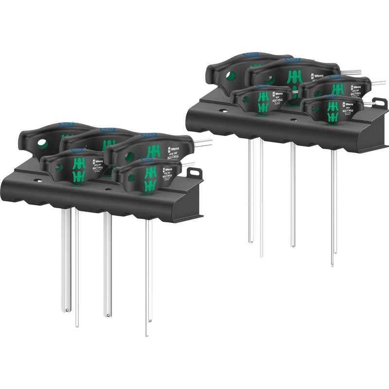 Load image into Gallery viewer, Wera 454 10 hf set imperial 1 stiftsleutelset t-greep hex-plus (zwart groen, met vasthoudfunctie, duims, 10-delig)
