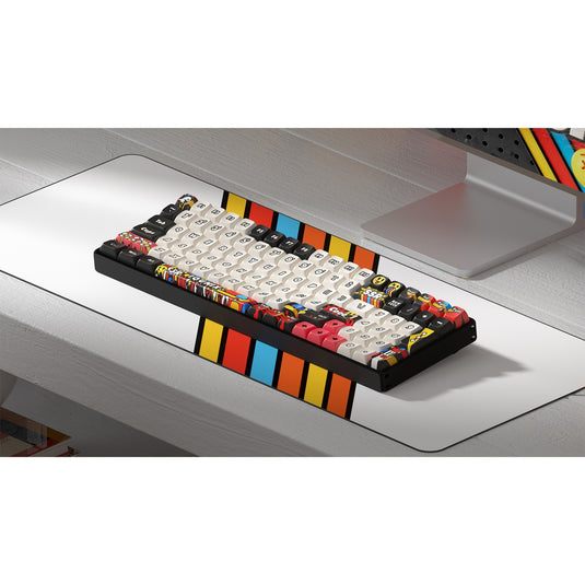 Iqunix f97 graffiti diary wireless mechanical keyboard (zwart, us lay-out (qwerty), cherry mx silent red, 96%, rgb leds, 96%, hot-swappable, pbt, 2.4ghz | bluetooth 5.1 | usb-c)