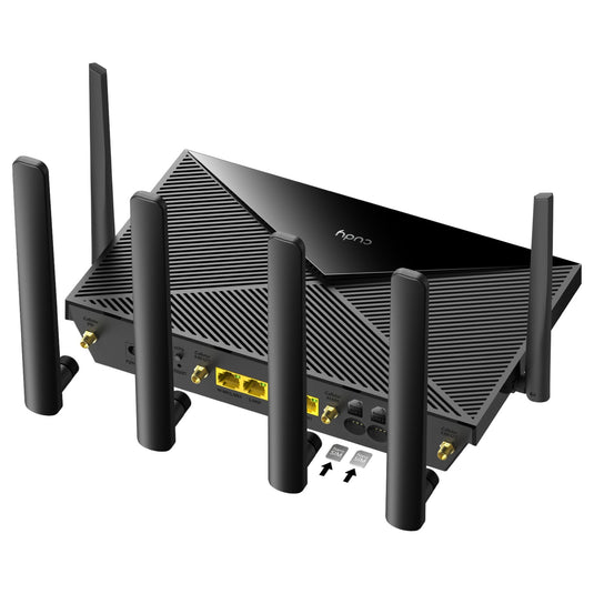 Cudy ac1200 wi-fi 4g lte-cat6 gigabit mesh router (zwart, mesh, app, 2x nano sim-slot)