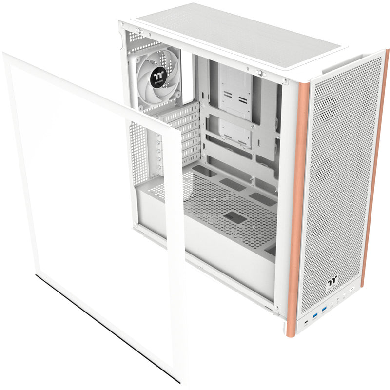 Load image into Gallery viewer, Thermaltake s370 ws snow midi tower behuizing (wit | 2x usb-a | 1x usb-c | tempered glass)
