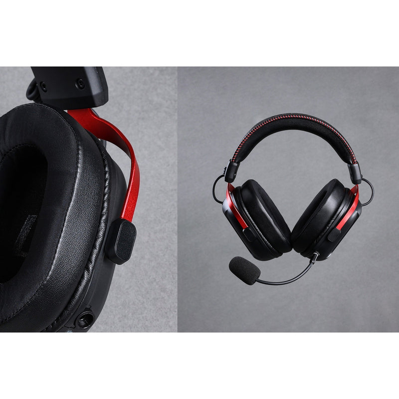 Cargue la imagen en el visor de la galería, Mchose s9 pro wireless over-ear gaming headset (zwart rood, pc laptop playstation switch smartphone, 2.4g bluetooth wired type-c )
