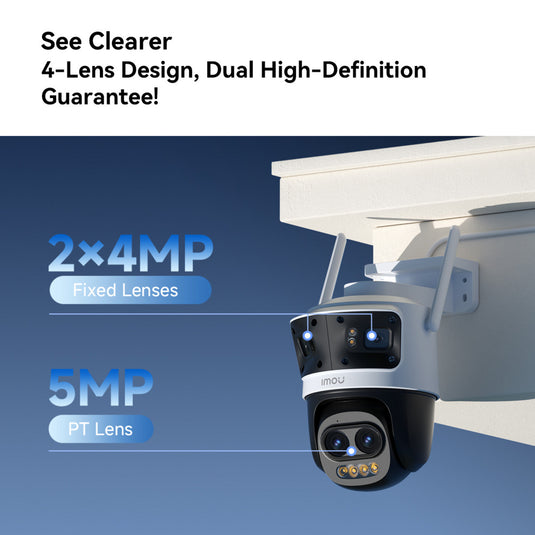 Imou cruiser pano z quadruple-lens zoom camera (wit, 4mp+4mp+5mpx2, poe)