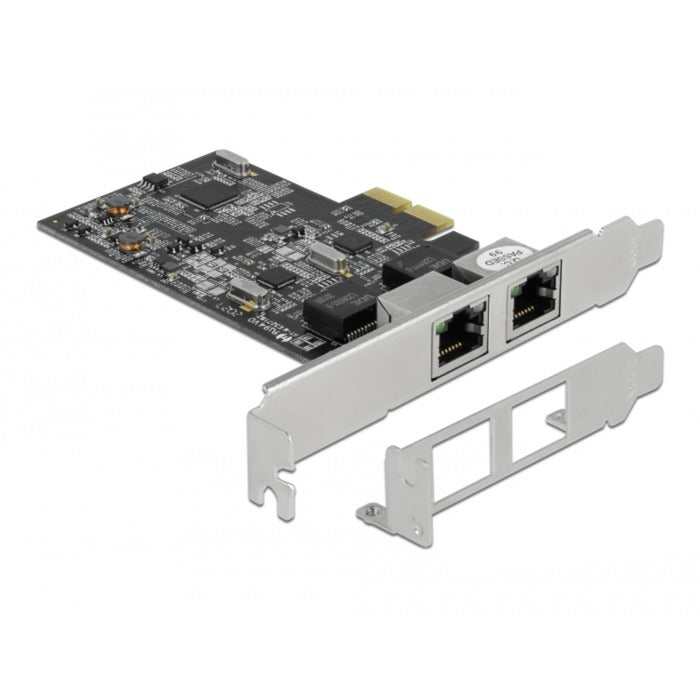 Load image into Gallery viewer, Delock pci express x2 card naar 2x rj45 2,5 gigabit lan rtl8125 netwerkadapter
