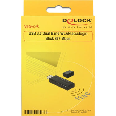 Delock usb 3.0 dual band stick wlan adapter (zwart)
