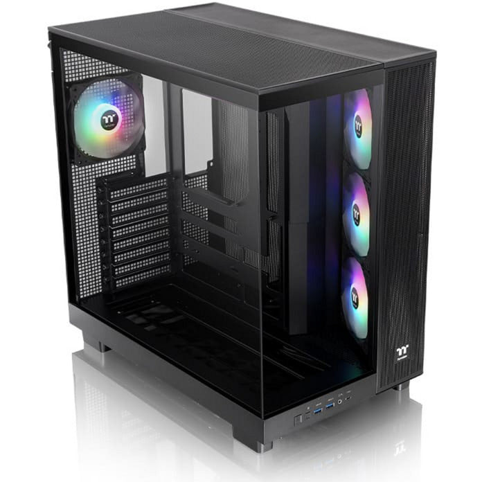 Load image into Gallery viewer, Thermaltake view 380 xl tg argb midi tower behuizing (zwart | 2x usb-a | 1x usb-c | rgb | tempered glass)
