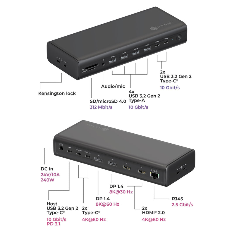 Load image into Gallery viewer, Icy box ib-dk7401-cu31 17-in-1 dockingstation (zwart)
