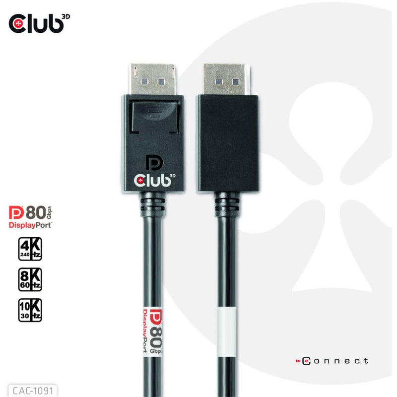 Chargez l'image dans la visionneuse de la galerie, Club 3d gecertificeerde displayport 2.1 kabel (zwart, 1,2 meter, 8k)

