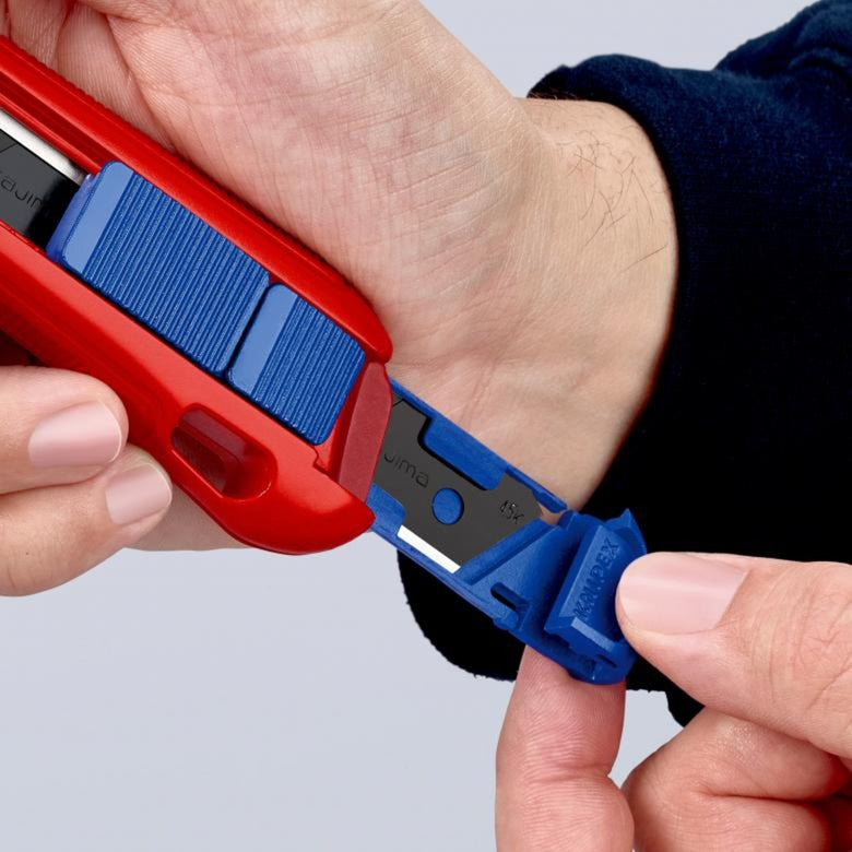 Load image into Gallery viewer, Knipex cutix universele mes stanleymes (rood blauw, incl. 2 mesbladen)
