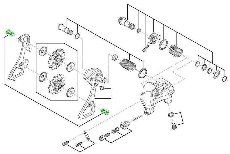 Load image into Gallery viewer, Shimano guide pully bolts for rd-9000 m9050 m9100 r9100
