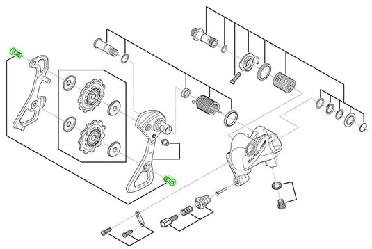 Shimano guide pully bolts for rd-9000 m9050 m9100 r9100