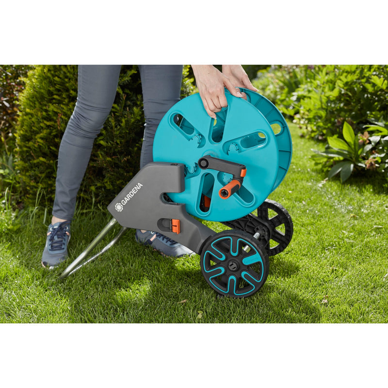 Load image into Gallery viewer, Gardena slangenwagen aquaroll m easy set (turquoise grijs, 18517-20)
