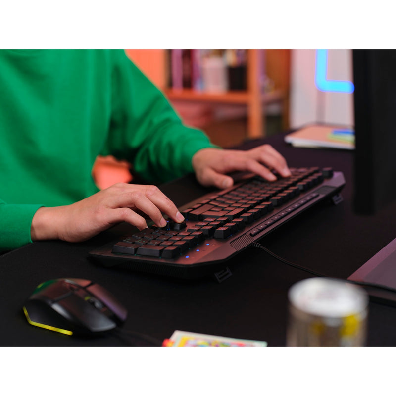 Load image into Gallery viewer, Trust gxt 836 evocx rgb gaming toetsenbord (zwart, us lay-out (qwerty), membraan, 100%, rgb)
