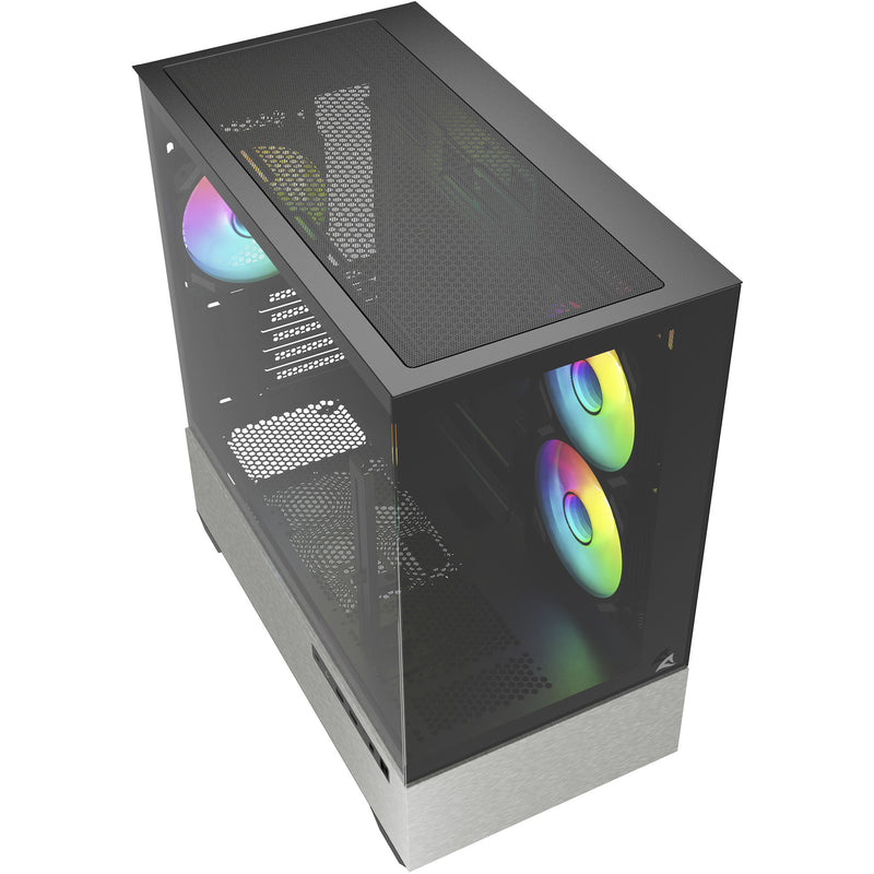 Load image into Gallery viewer, Sharkoon mk7 argb mini tower behuizing (zwart | 2x usb-a | 1x usb-c | rgb | tempered glass)
