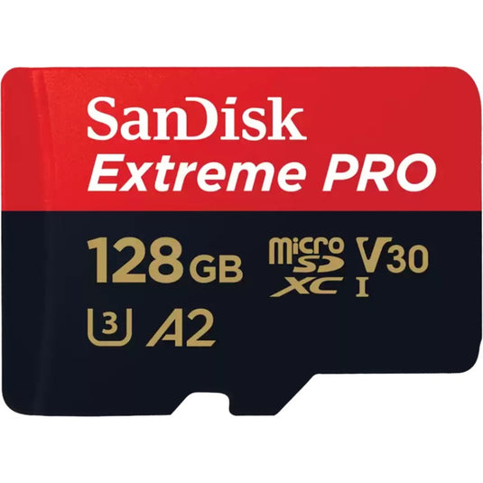 Sandisk extreme pro 128 gb microsdxc geheugenkaart (uhs-i u3, class 10, v30, a2, incl. sd adapter)