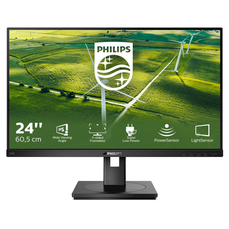 Load image into Gallery viewer, Philips 242b1g 23.8 monitor (zwart, hdmi, displayport, dvi-d, vga, usb-a, usb-b)
