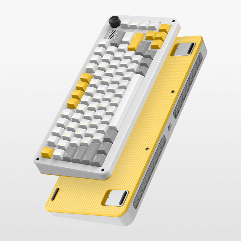 Load image into Gallery viewer, Ty iqunix zx75 gravi wave wireless mechanical keyboard (grijs, us lay-out (qwer), gateron red, 75%, rgb leds, hot-swappable, double-shot pbt, 2.4ghz | bluetooth 5.1 | usb-c)
