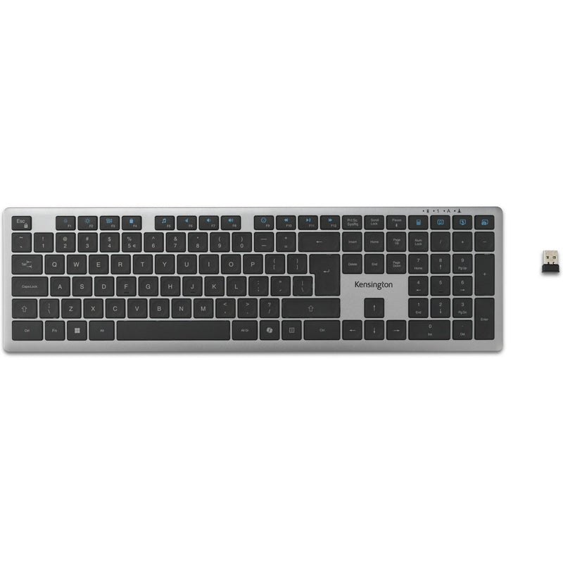 Chargez l'image dans la visionneuse de la galerie, Kensington kb535 eq rechargeable multi-device keyboard (us-international lay-out (qwerty), scissor switches, 100%, usb, 2,4 ghz, bluetooth 5.4)
