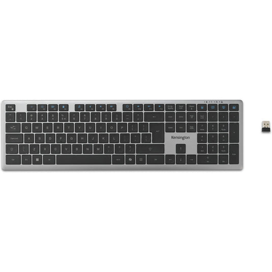 Kensington kb535 eq rechargeable multi-device keyboard (us-international lay-out (qwerty), scissor switches, 100%, usb, 2,4 ghz, bluetooth 5.4)