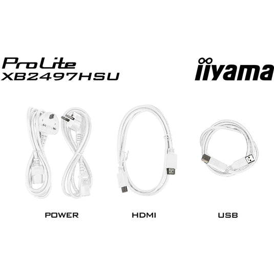 Iiyama prolite xb2497hsu-w1 23.8 monitor (wit (mat), 120 hz, hdmi, displayport, usb, audio)