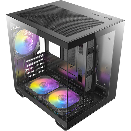 Antec cx60m argb mini tower behuizing (zwart | 3x usb-a | rgb | tempered glass)