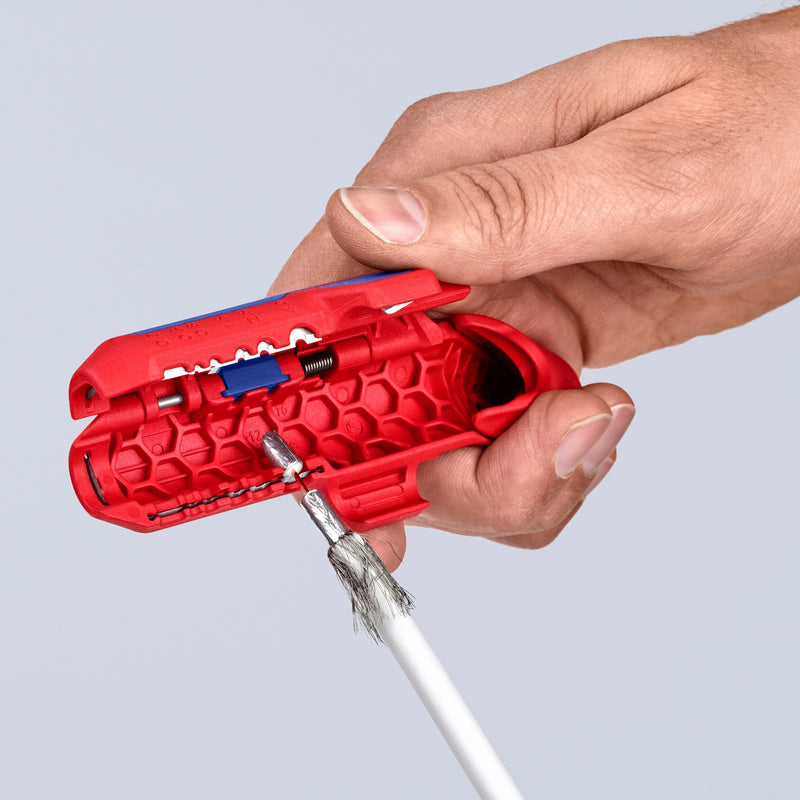 Load image into Gallery viewer, Knipex ergostrip universeel kabelstrip- ontmantelingsgereedschap (rood blauw)
