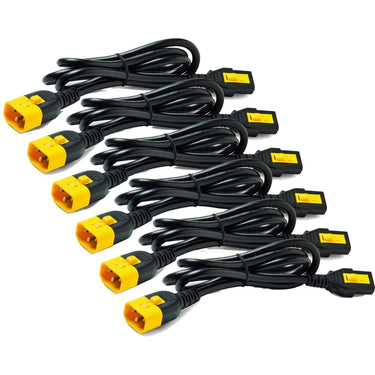 Apc stroomkabel kit c13-c14 iec (zwart geel, 6 stuks, 0,6 meter, ap8702s-ww)