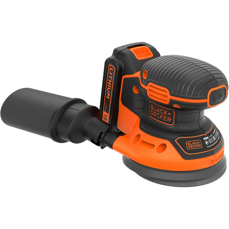 Load image into Gallery viewer, Black+decker bdcros18 18v accu excentrische schuurmachine (zwart oranje, opbergtas, oplader en accu inbegrepen)

