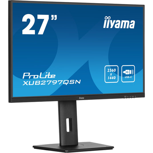 Iiyama prolite xub2797qsn-b2 27 monitor (zwart, hdmi, displayport, 4x usb-a, usb-c, rj-45)