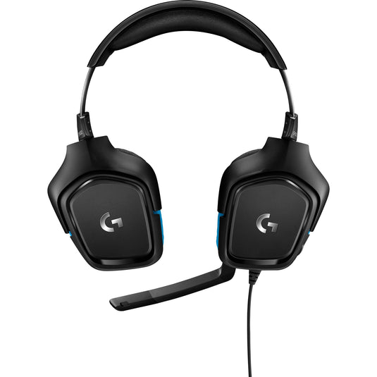 Logitech g432 7.1 surround sound wired over-ear gaming headset (zwart blauw, pc, playstation 4, playstation 5, xbox one, xbox series x|s, nintendo switch)
