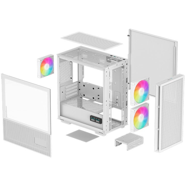 Load image into Gallery viewer, Deepcool ch360 digital mini tower behuizing (wit | 1x usb-a | 1x usb-c | rgb | tempered glass)
