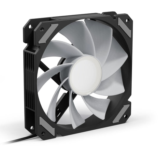 Sharkoon shark mirror rgb pwm reverse case fan (zwart, 120 x 120 x 25 mm)