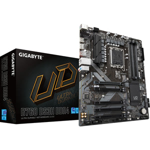 Gigabyte b760 ds3h ddr4 socket 1700 moederbord (zwart grijs, raid, gb-lan, sound, atx)