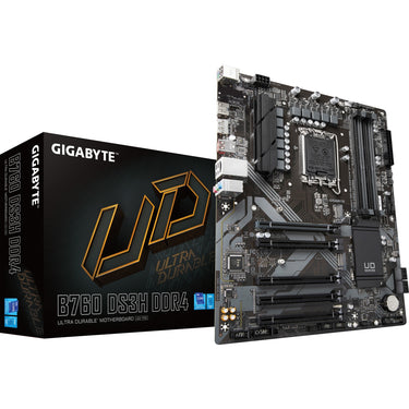 Gigabyte b760 ds3h ddr4 socket 1700 moederbord (zwart grijs, raid, gb-lan, sound, atx)