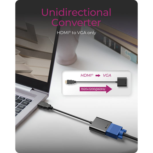 Icy box ib-ac502a hdmi naar vga adapter (zwart)