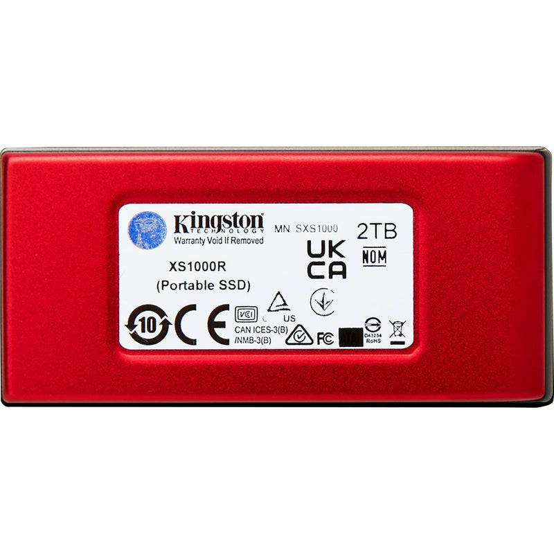 Load image into Gallery viewer, Kingston xs1000 portable 2 tb externe ssd (rood zwart, sxs1000r 2000g, usb-a 3.2 (10 gbit s))
