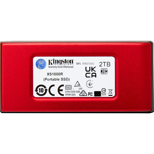 Kingston xs1000 portable 2 tb externe ssd (rood zwart, sxs1000r 2000g, usb-a 3.2 (10 gbit s))