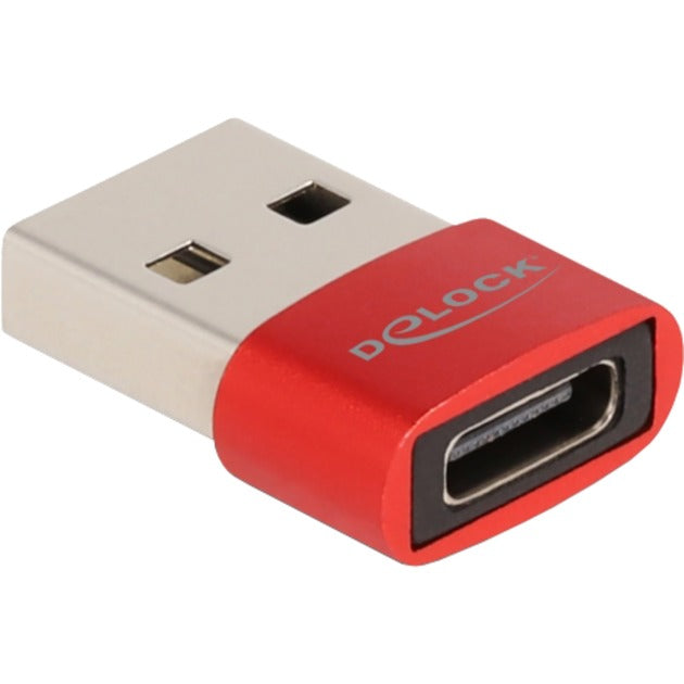 Load image into Gallery viewer, Delock usb 2.0 adapter usb-a male > usb-c female (rood)
