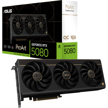 Asus proart geforce rtx 5080 oc 16g grafische kaart (2x displayport, 1x hdmi 2.1, 1x usb-c, dlss 4)