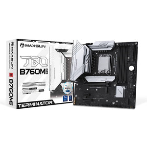 Maxsun ms-terminator b760m d5 wifi 6e socket 1700 moederbord (zwart, raid, 2.5 gb-lan, wlan, bt, sound, µatx)
