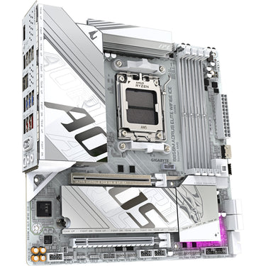 Gigabyte b850m aorus elite wifi6e ice socket am5 moederbord (zilver wit, raid, 2,5gb-lan, wi-fi 6e, bt, sound, µatx)
