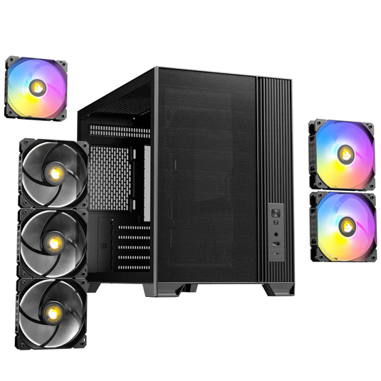 Antec flux m mini tower behuizing (zwart | 1x usb-a | 1x usb-c | tempered glass)
