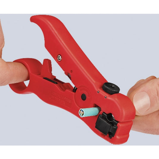 Knipex afstriptang voor coax- en datakabels 166006sb kabelstrip- ontmantelingsgereedschap