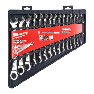 Milwaukee accessoires max bite | metrische ratel combinatiesleutel-set | 15-delig - 4932464994