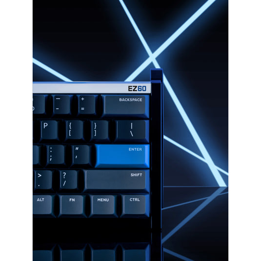 Iqunix ez60 magnetic switch gaming he keyboard (zwart, us lay-out (qwerty), gateron star trail, 60%, rgb, double shot pbt keycaps)