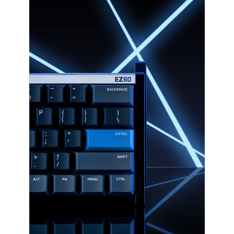 Load image into Gallery viewer, Iqunix ez60 magnetic switch gaming he keyboard (zwart, us lay-out (qwerty), gateron star trail, 60%, rgb, double shot pbt keycaps)
